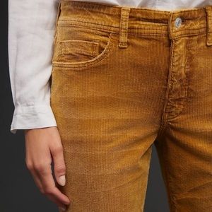 ✨$358✨Paige Hoxton Ankle Skinny Corduroy Pants Gold Anthropologie Exclusive 25